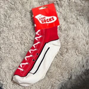 Daiso Silly Socks in Red and White